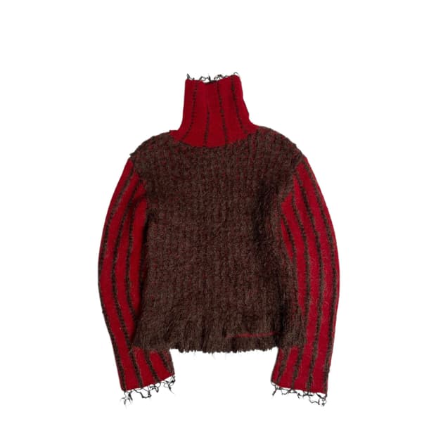 Antoine 브라운 스트라이프 모헤어 블렌드 니트 (france)   