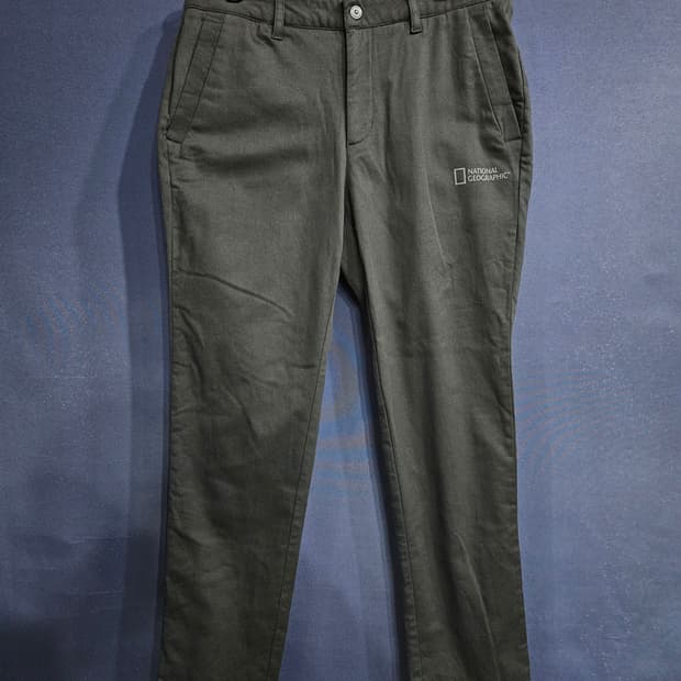 내셔널지오그래픽 블랙차콜 남성 허리 32~33 스판 면바지 
