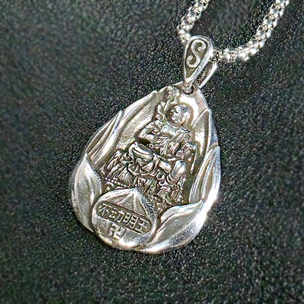 부동명왕 백동 펜던트 엔틱 불교 부처님 남자 목걸이
