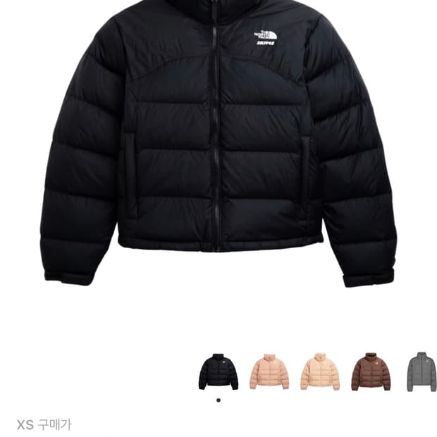 [해외판xs] 노스페이스 x 스킴스 2000 눕시 패딩 오닉스 블랙