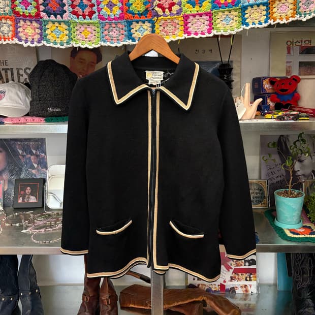 60's Hongkong Made 버진 울 100% 집업