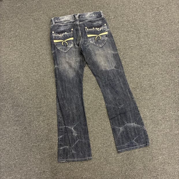 79)anti-Label jean 빈티지 포켓 자수 디테일 부츠컷 데님팬