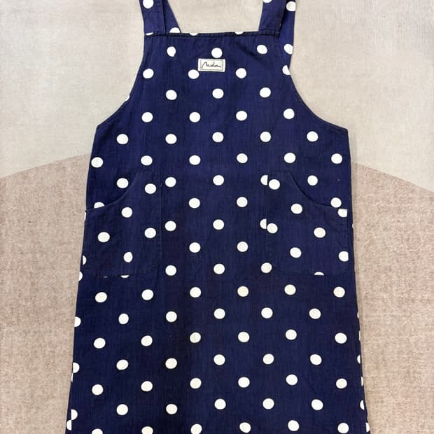 네이비 도트 빈티지 에이프런 앞치마 원피스 (JPN)