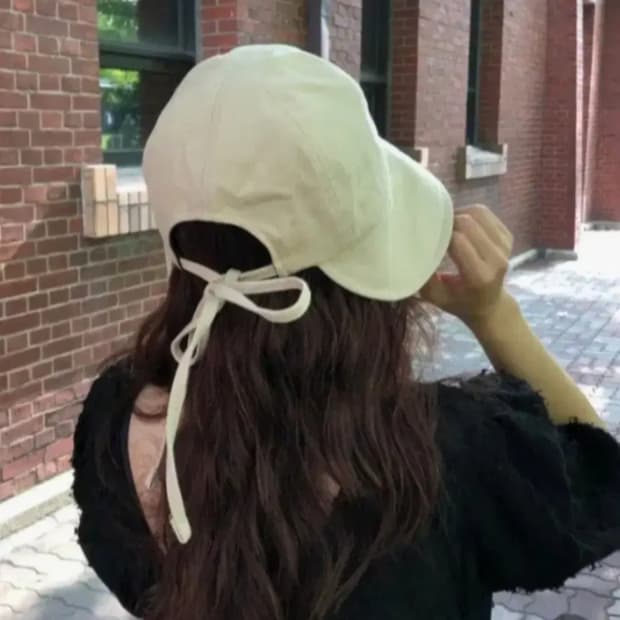 밀리티지 린넨 100% 리본 버킷햇 (라이트 베이지)