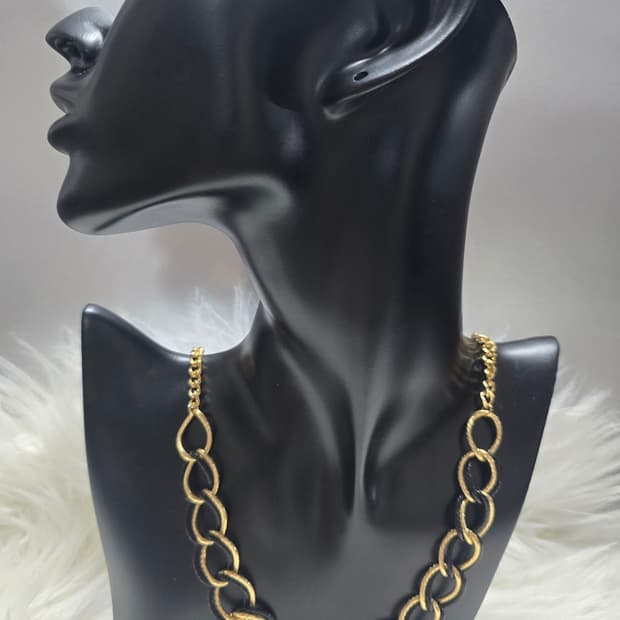 더블샌딩 체인목걸이 세트_골드&블랙