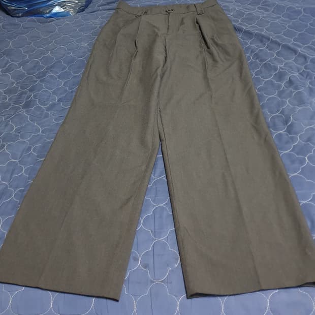 주앙옴므 투플리츠 고정버튼 와이드 슬랙스 미디엄그레이 (M)