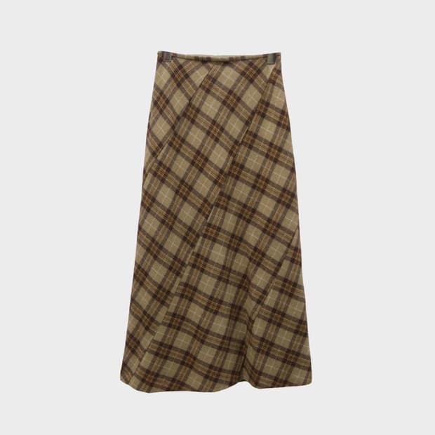 체크 울 스커트 64467