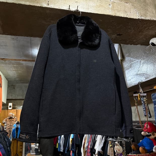 Balmain 발망 블랙 퍼 카라 캐시미어 자켓