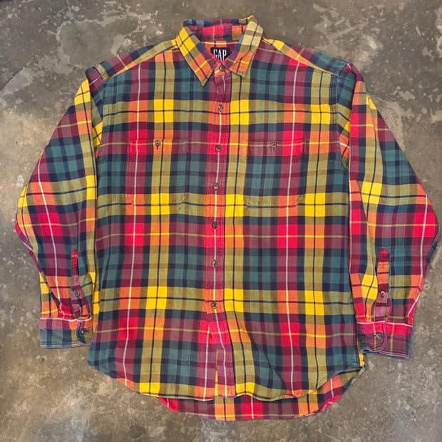 올드 갭 멀티컬로 체크 셔츠
