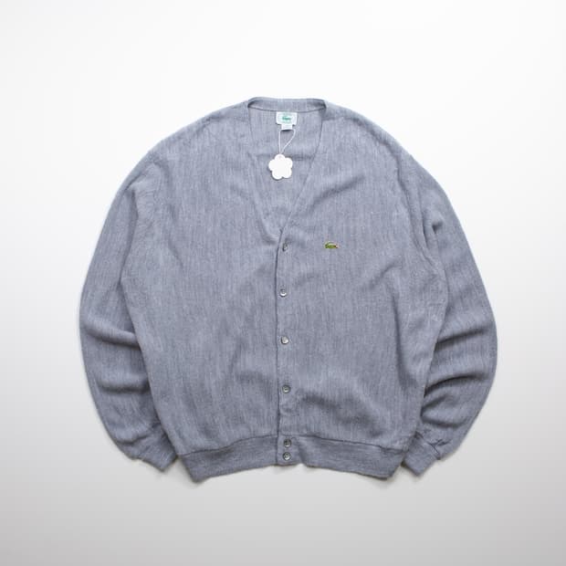 80s IZOD 라코스테 아크릴 가디건 그레이