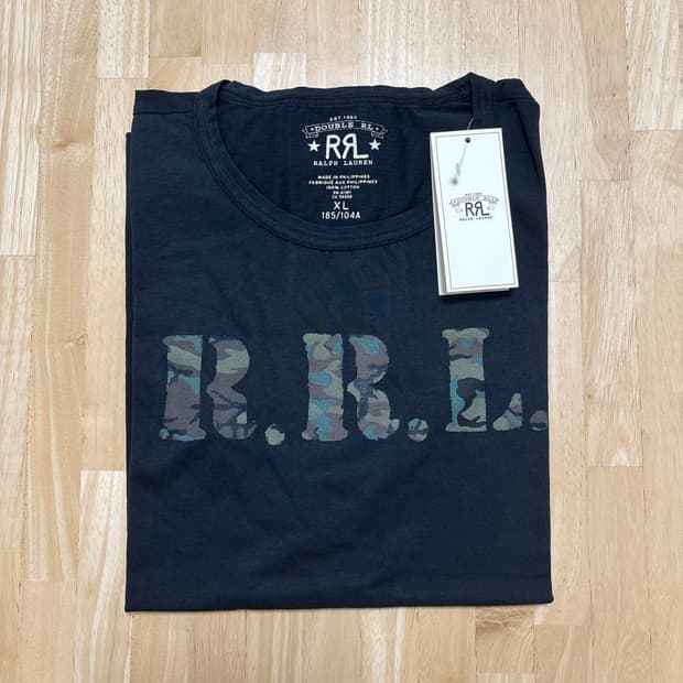 RRL 더블알엘 R.R.L. 카모 로고 반팔 티셔츠 블랙