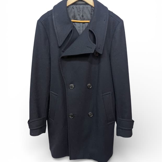 솔리드 옴므 남성 블랙 피코트