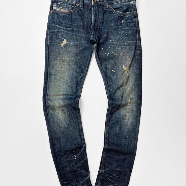 디젤 DIESEL THANAZ 74K 페인팅 자수 데님 팬츠 PN5008