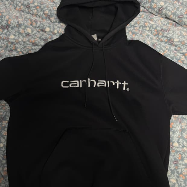 칼하트 로고 후드 블랙