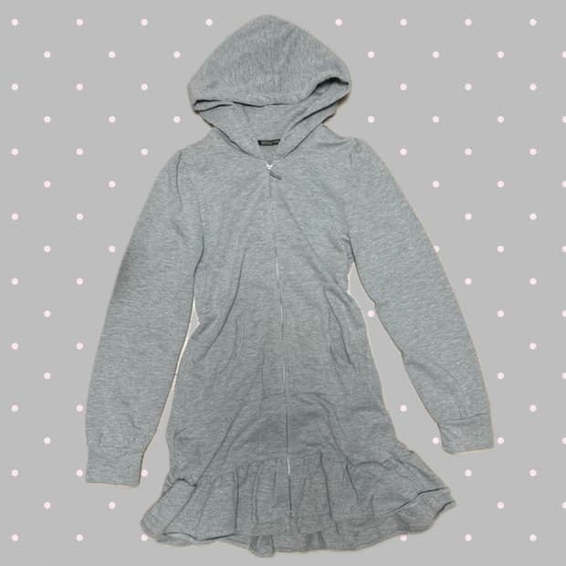 그레이 프릴 후드집업 프릴 원피스 빈티지 후드집업 일본빈티지