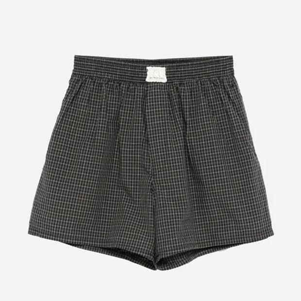 [S,M]이알엘 ERL 체크 복서 쇼츠/블랙