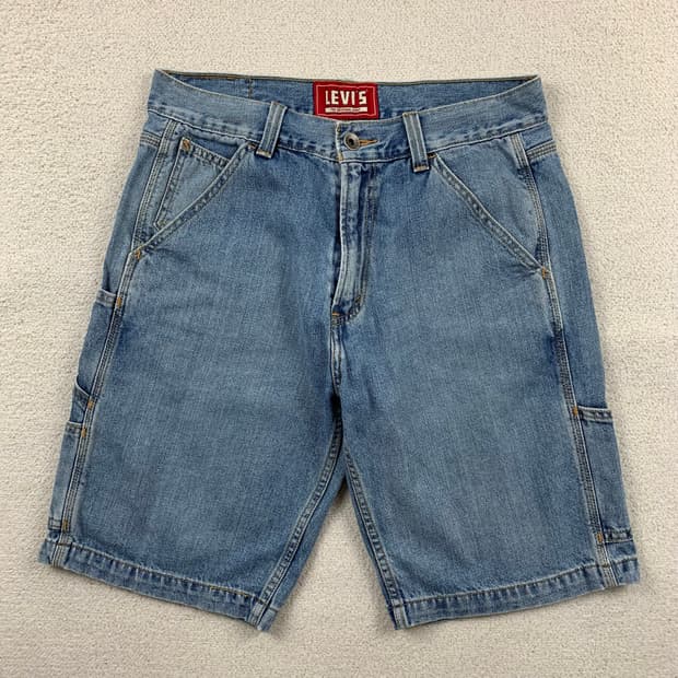 리바이스 레드탭 중청 워싱 카펜터 데님 쇼츠