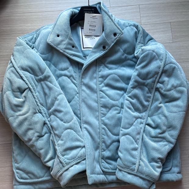 우영미 코듀로이 퀼팅 자켓 민트 52