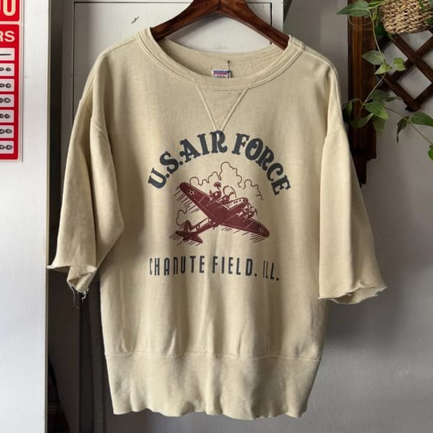 [M]더블웍스 웨어하우스 U.S AIR FORCE 컷오프 하프 스웻셔츠