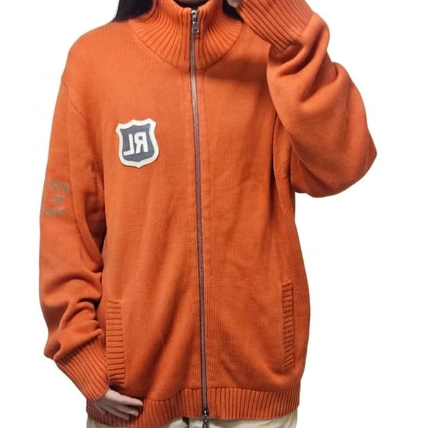 빈티지]🍊폴로 랄프로렌 빈티지 오렌지 풀집업 니트 가디건/빈티지 대장급