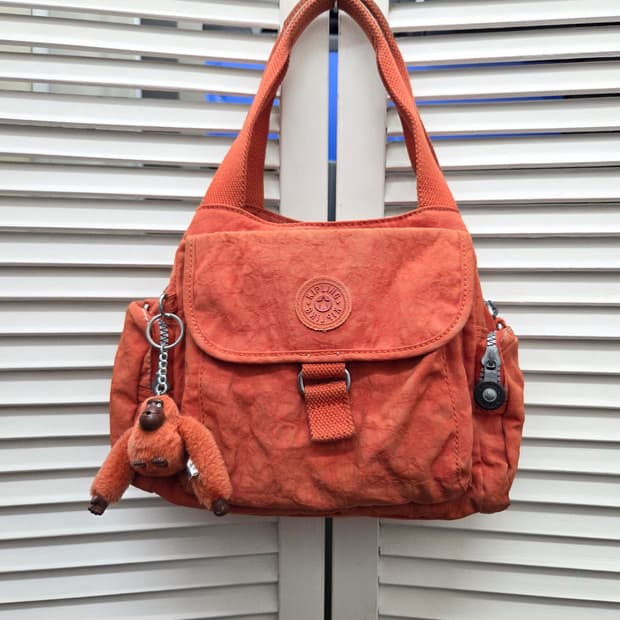 키플링 오렌지 토트백