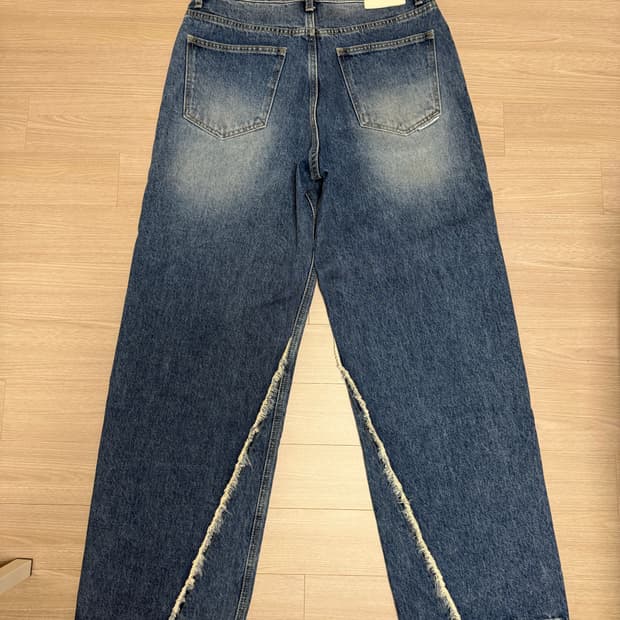 랩 101 컷오프 스톤워시 와이드 데님 팬츠 30size