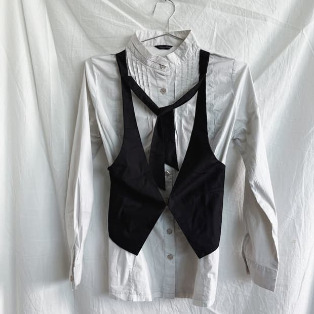 vest + blouse