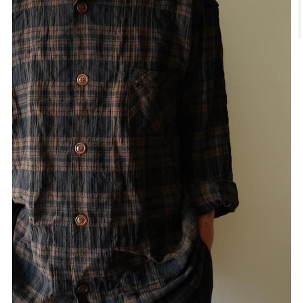 [L] 워드로브 41 체크 셔츠 브라운