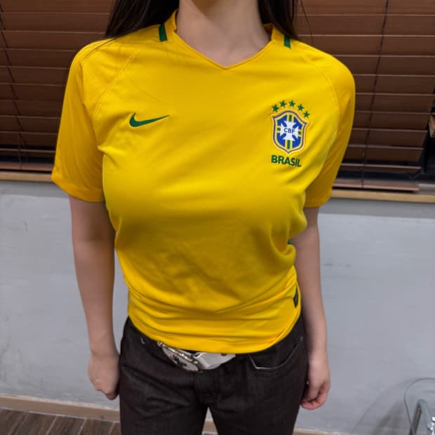 Nike 나이키 16 17 브라질 홈 유니폼 축구 져지 블록코어 반팔티