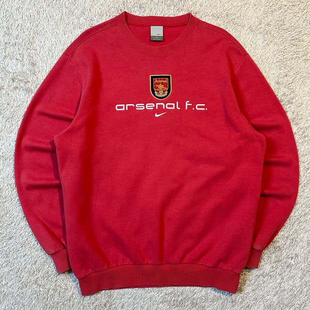 희귀) 00's 나이키 아스날 올드스쿨 맨투맨 레드