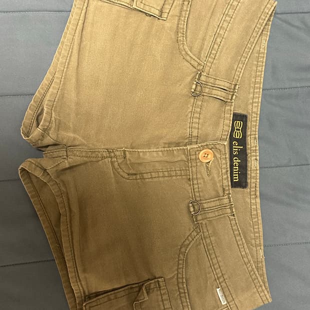 아케호무 로우라이즈 카키 카고 숏팬츠 빈티지 y2k 갸루