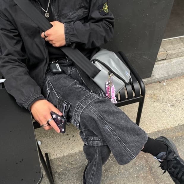 스톤 아일랜드 117WN 올드이펙트 오버셔츠 블랙 - 21SS