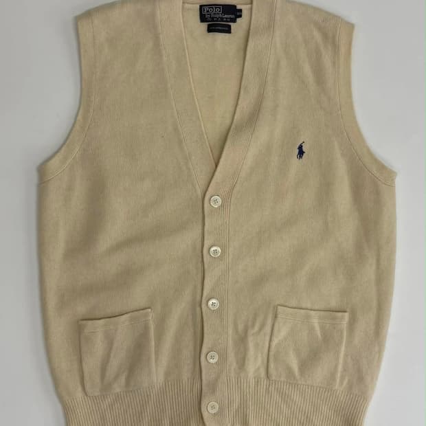 [105] 폴로 랄프로렌 80s 슬리브리스 울 니트 가디건