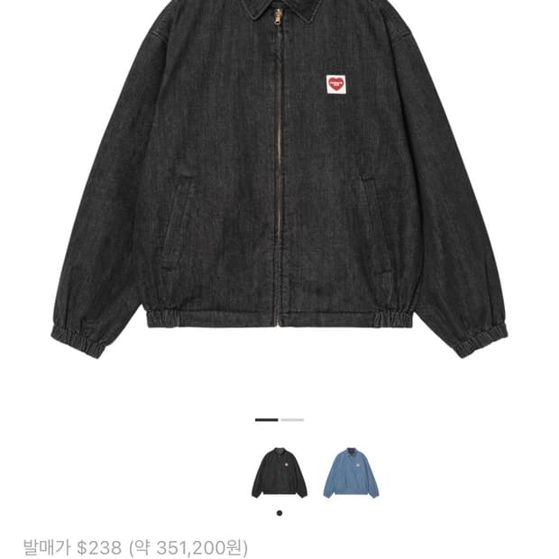 칼하트 WIP 허드슨 리버시블 자켓 블랙 스톤 워시드