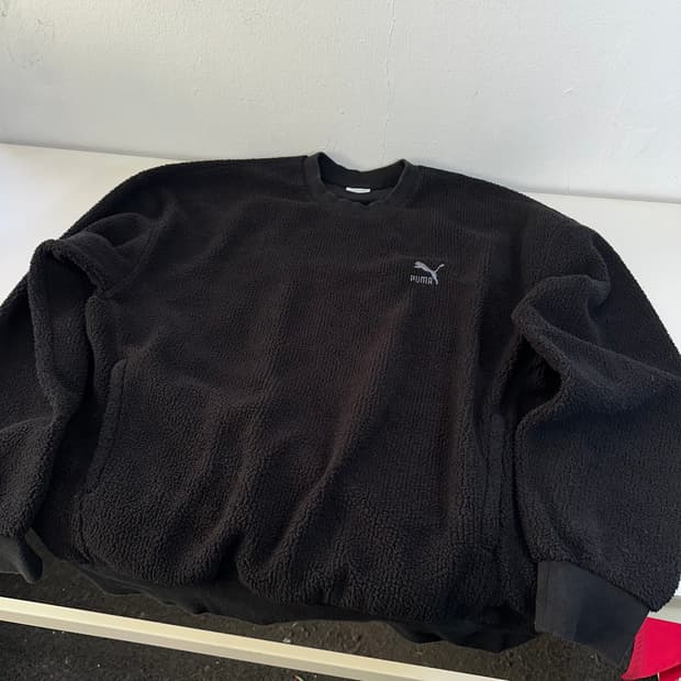 XL 푸마 블랙 뽀글이 후리스 맨투맨