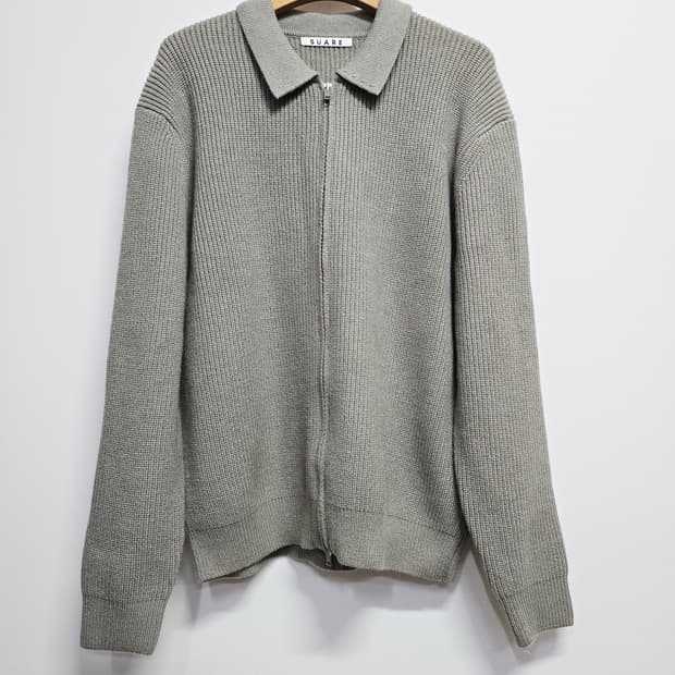 SUARE 니트 카라 집업 가디건