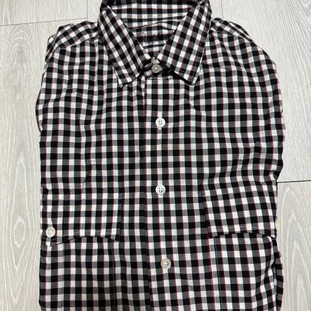 포터클래식 트리컬러 깅엄체크 롤업셔츠 S