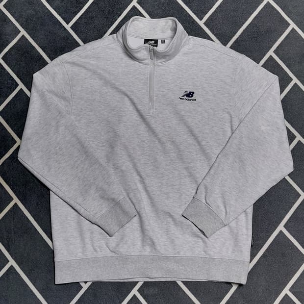 [XL/105] 뉴발란스 하프 집업 맨투맨 (라이트 그레이)