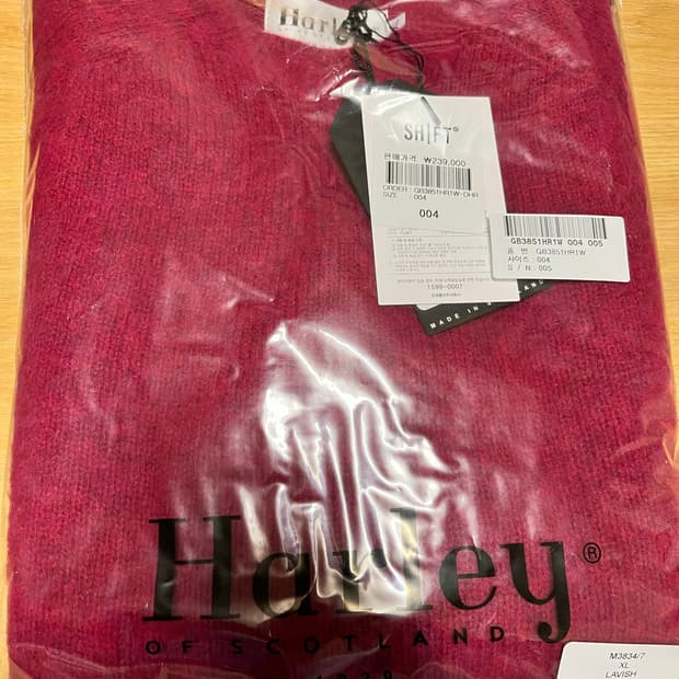 할리오브스코틀랜드 쉐기독 크루넥 니트 XL사이즈