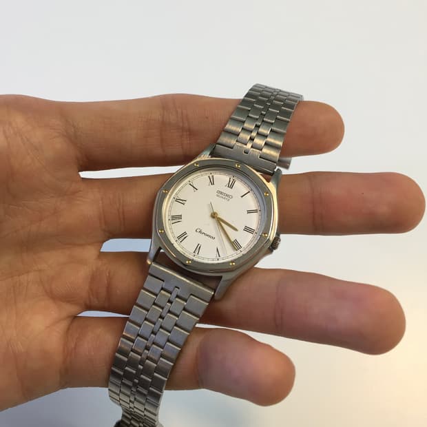 80s seiko chronos roman index combi