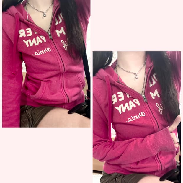 홀리스터 핑크 후드집업