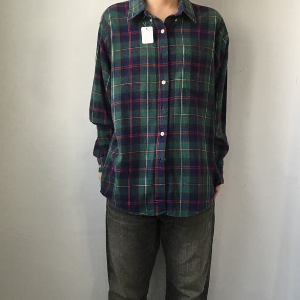 Llbean check pattern shirt