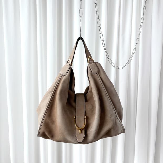 구찌 FW2012  스웨이드 소프트 스터럽 숄더백