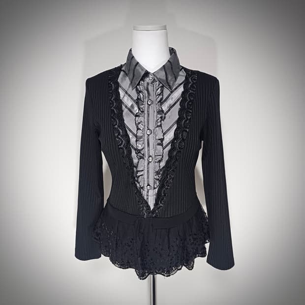 고스로리 공겜여주 실버 블라우스 로걀탑