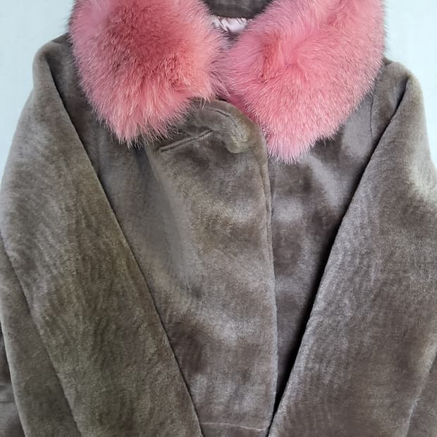 Furs 66 핑크폭스 무스탕 코트 S