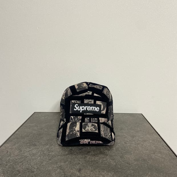 슈프림 캠프캡 모자 박스로고 위어도 데이브 코듀로이 블랙