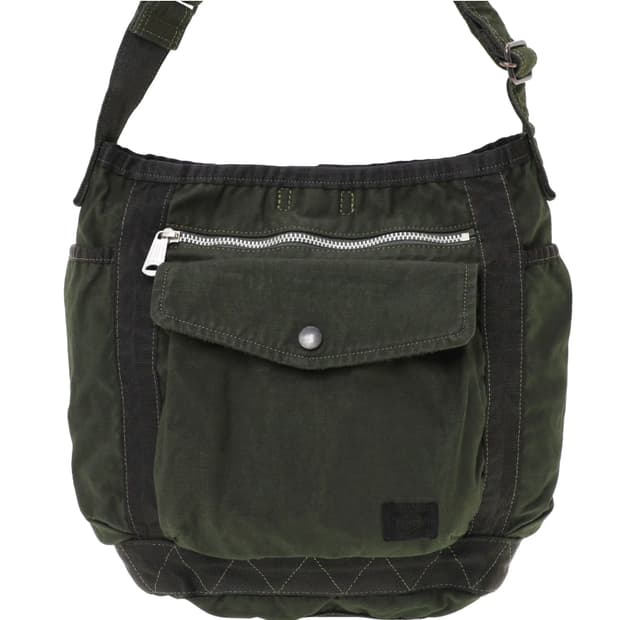요시다포터 크랙 숄더백 s카키