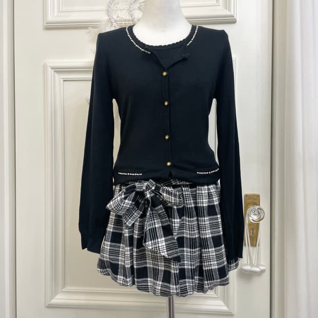 black pearl point cardigan&basic square