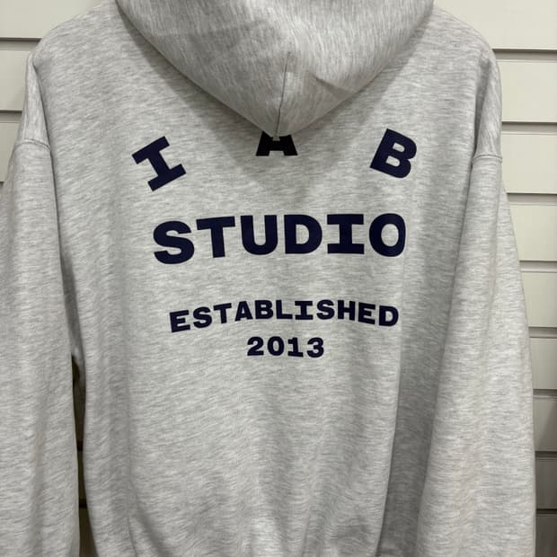 정품 아이앱 스튜디오 후드티 라이트 그레이 L