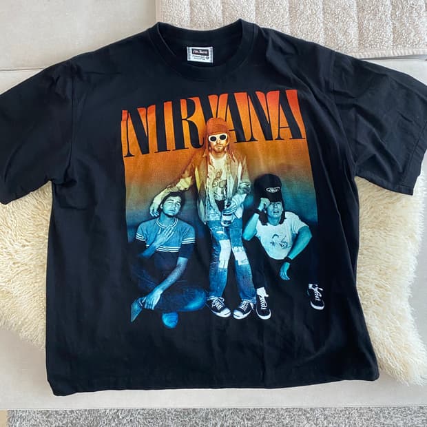 너바나 밴드 락 티셔츠 빈티지 밴드 티셔츠 XL